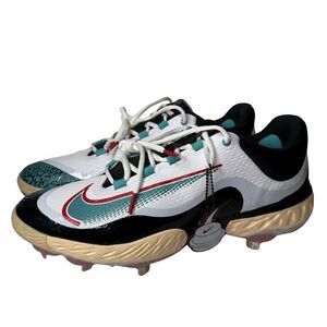 Nike RBI Alpha Huarache Elite 4 Metal Baseball Cleats Mens 14 White Teal New